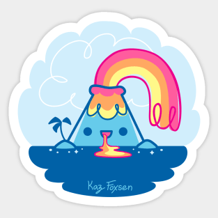 Kawaii Volcano Sticker